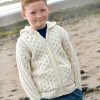 CHILDRENS HOODED ZIP ARAN STYLE CARDIGAN WITH POCKETS|KIDS|Irish Handcrafts 5