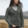 REVERE BUTTON COLLAR TRADITIONAL ARAN STYLE CARDIGAN|Irish Handcrafts 2