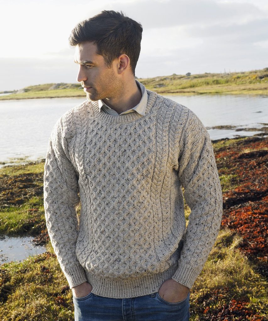 Aran Merino Crew Neck Sweater