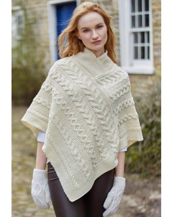 Aran Pattern Poncho Cape|Aran Sweaters|Irish Handcrafts-1