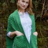 Irish Cable Pattern Pocket Shawl Irish wool shawl Irish Handcrafts 3