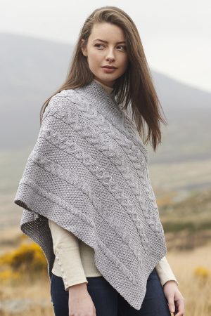 Aran Pattern Poncho Cape Aran Sweaters Irish Handcrafts -1