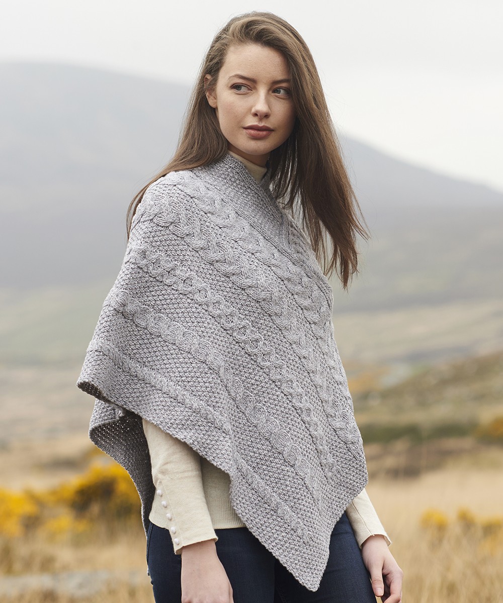 Irish Pure Wool Button Poncho – The Celtic Ranch