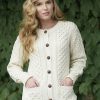 Traditional Irish Buttoned Knitted Aran Cardigan|Aran Cardigans|Irish Handcrafts 1