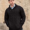 Shawl Collar Mans Traditional Aran Sweater|Aran Sweaters Men|Irish Handcrafts 4