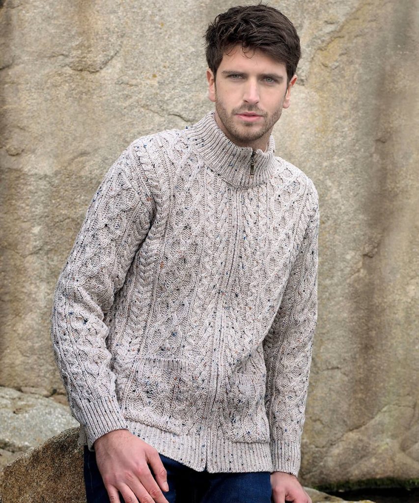 Aran Zipper Cardigan XP3016|Aran Knitwear|Irish Handcrafts 2