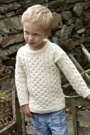 CREW NECK ARAN SWEATER FOR KIDS|Kids|Childrens Arans|Irish Handcrafts 1