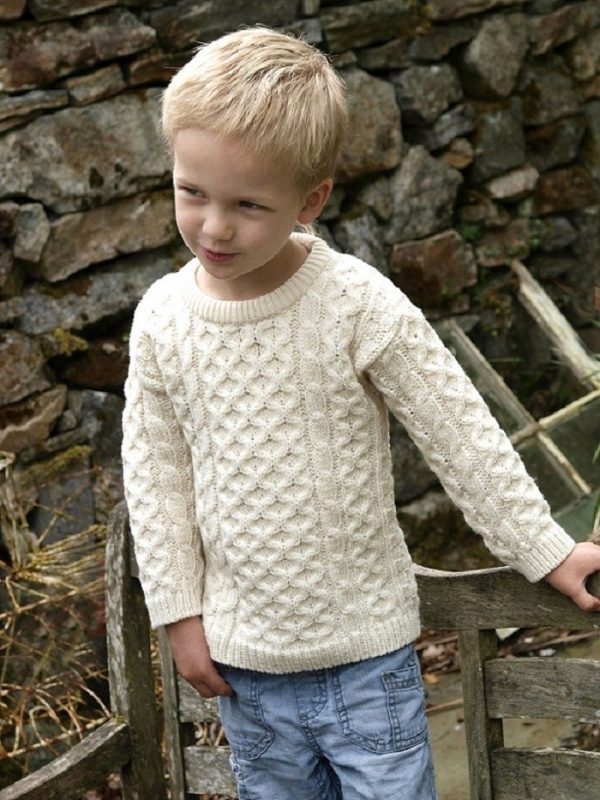 CREW NECK ARAN SWEATER FOR KIDS|Kids|Childrens Arans|Irish Handcrafts 1