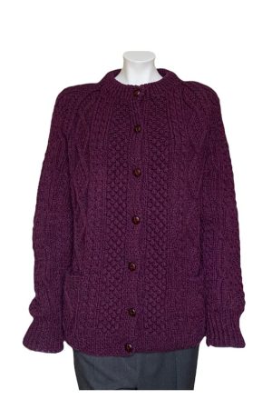 Irish Traditional Handknitted Aran Fisherman's Cardigan|Irish Handcrafts 1