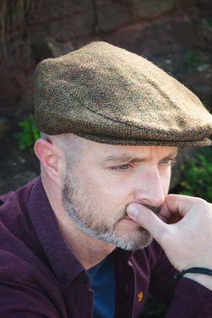 Tweed Cap Rust Brown Herringbone Ref TCH56