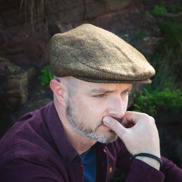 Tweed Cap Rust Brown Herringbone Ref TCH56