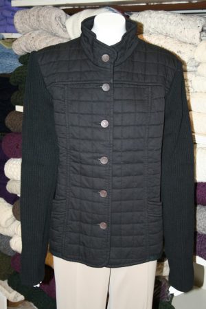 Blue Willi's Classic Black Quilted Cotton Jacket Danish Design Knitwear IRISH HANDCRAFTS -1