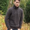 Donegal Yarn Half Zip Sweater|Aran Sweaters Men|Irish Handcrafts -1