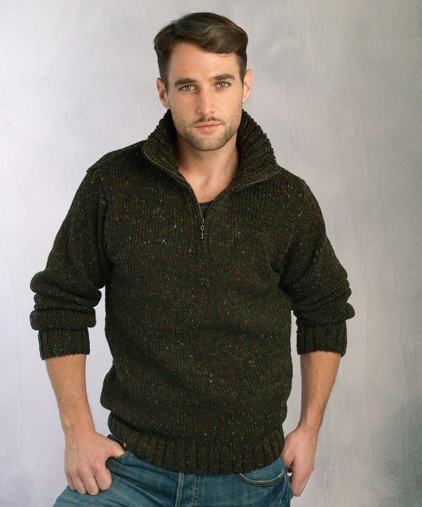 Donegal Yarn Half Zip Sweater