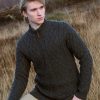 Half Zip Aran Sweater|Aran Sweaters Men|Irish Handcrafts -3