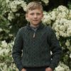Boys Half Zip Sweater|Kids|Childrens Arans|Irish Handcrafts 2