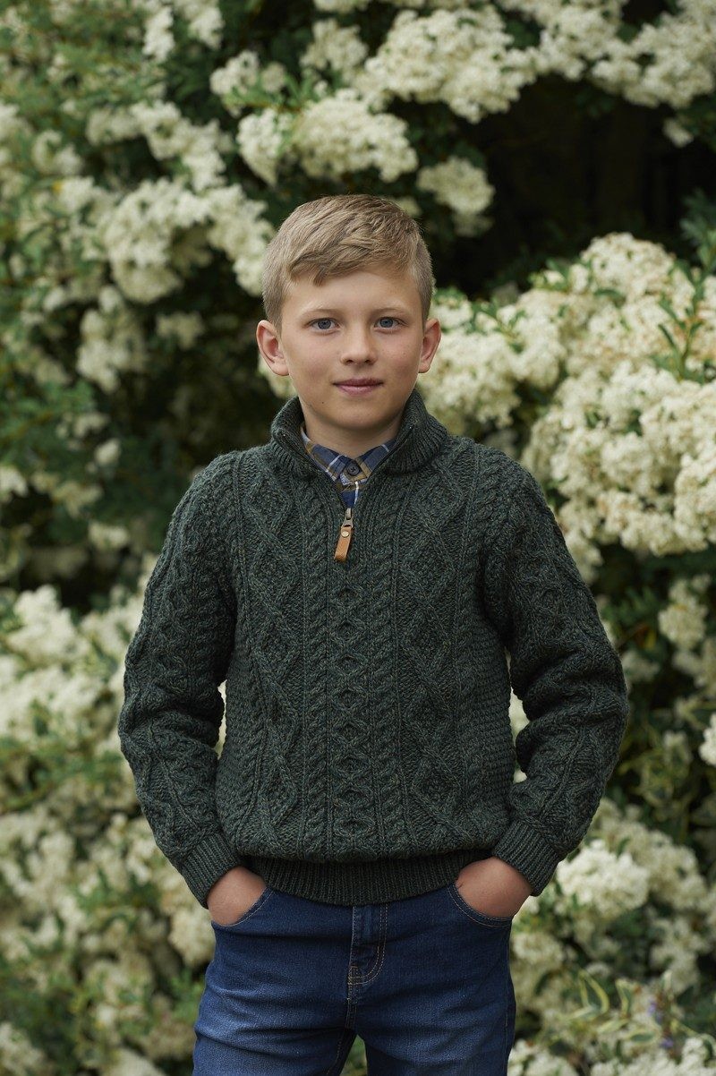Boys Half Zip Sweater - Irish Handcrafts