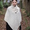 Aran Cable Lattice Poncho|Aran Poncho|Irish Handcrafts 1