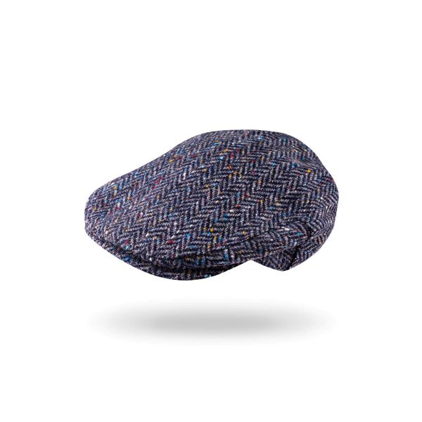 Tweed Cap Blue Herringbone Donegal TCH27