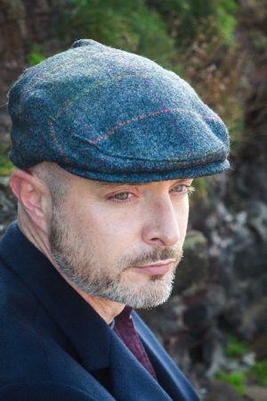 Tweed Cap Blue Windowpane TCH57
