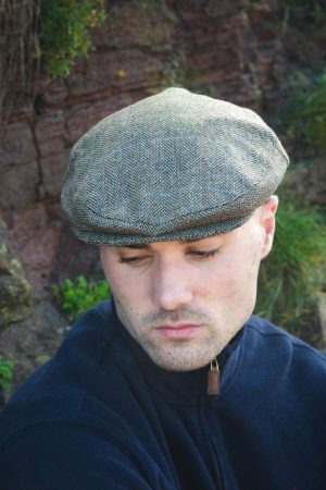 Tweed Cap Beige Brown Herringbone TCJ14