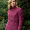 High Neck Cable Aran Sweater|Women|Aran Sweaters|Irish Handcrafts -2