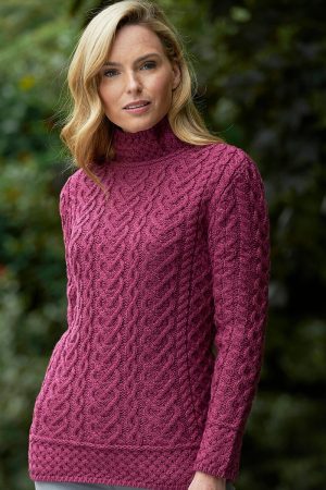 High Neck Cable Aran Sweater|Women|Aran Sweaters|Irish Handcrafts -2