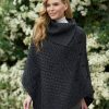 Aran Patterned Cowl Neck Poncho Irish Ponchos & Capes Irish Handcrafts 2