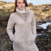 Aran Style Knitted Double Collar Coat|Aran Sweaters|Irish Handcrafts -2