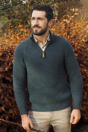 Half Zip Fishermans Rib Sweater