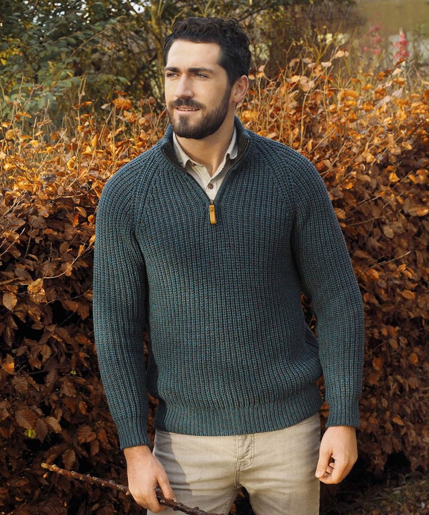 Half Zip Fishermans Rib Sweater