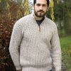 Half Zip Fishermans Rib Sweater