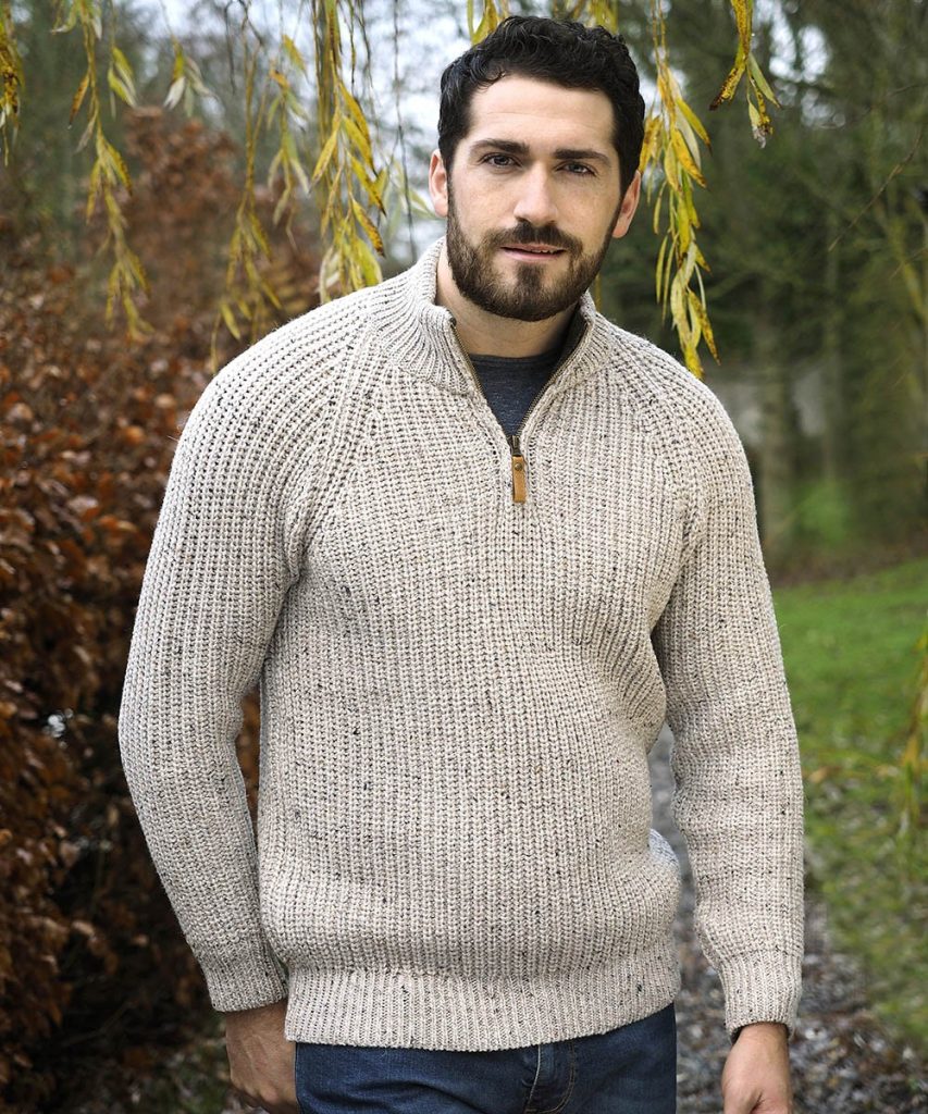 Half Zip Fishermans Rib Sweater