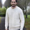 Aran Style Crew Neck Sweater|Aran Sweaters Men|Irish Handcrafts -1