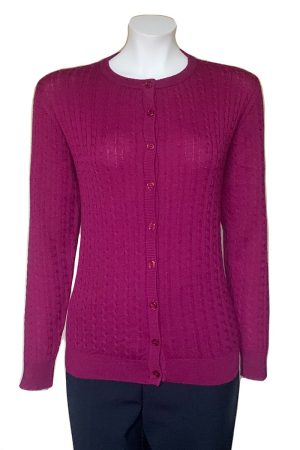 Castle Knitwear Cranberry Baby Cable Lumbar Cardigan|Castle Knitwear|Irish Handcrafts -2