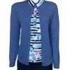 Castle Knitwear Denim Baby Cable Lumbar Cardigan -1