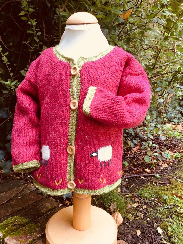 Childs Handmade Sheep Cardigan - Irish Handcrafts