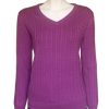 Castle of Ireland Magenta Baby Cable V neck|Castle Knitwear|Irish Handcrafts 1