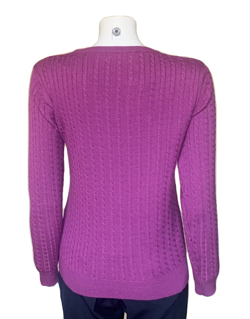 Castle of Ireland Magenta Baby Cable V neck|Castle Knitwear|Irish Handcrafts 2