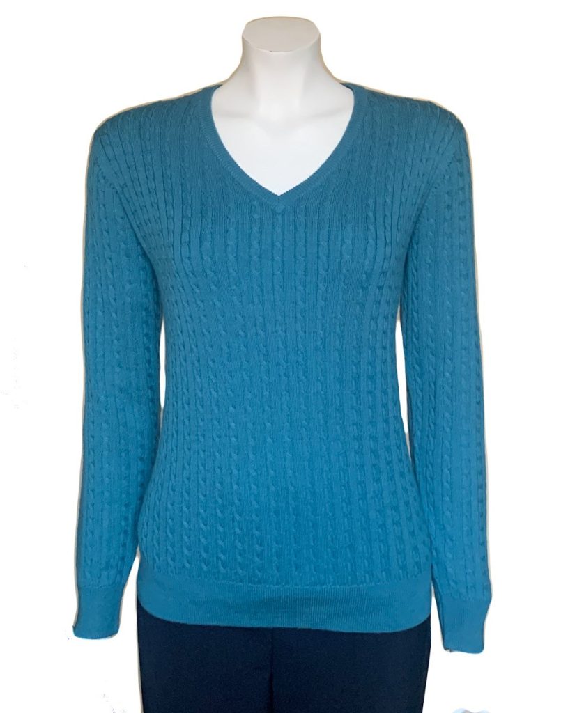 Castle Knitwear Sea Green V Neck Sweater|Castle Knitwear|Irish Handcrafts 1