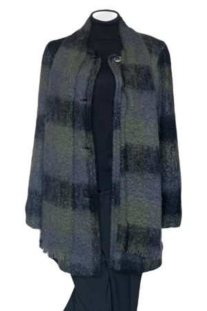 Donegal Design Mohair Green Coat With Scarf|Mohair Coats|Irish Handcrafts 1