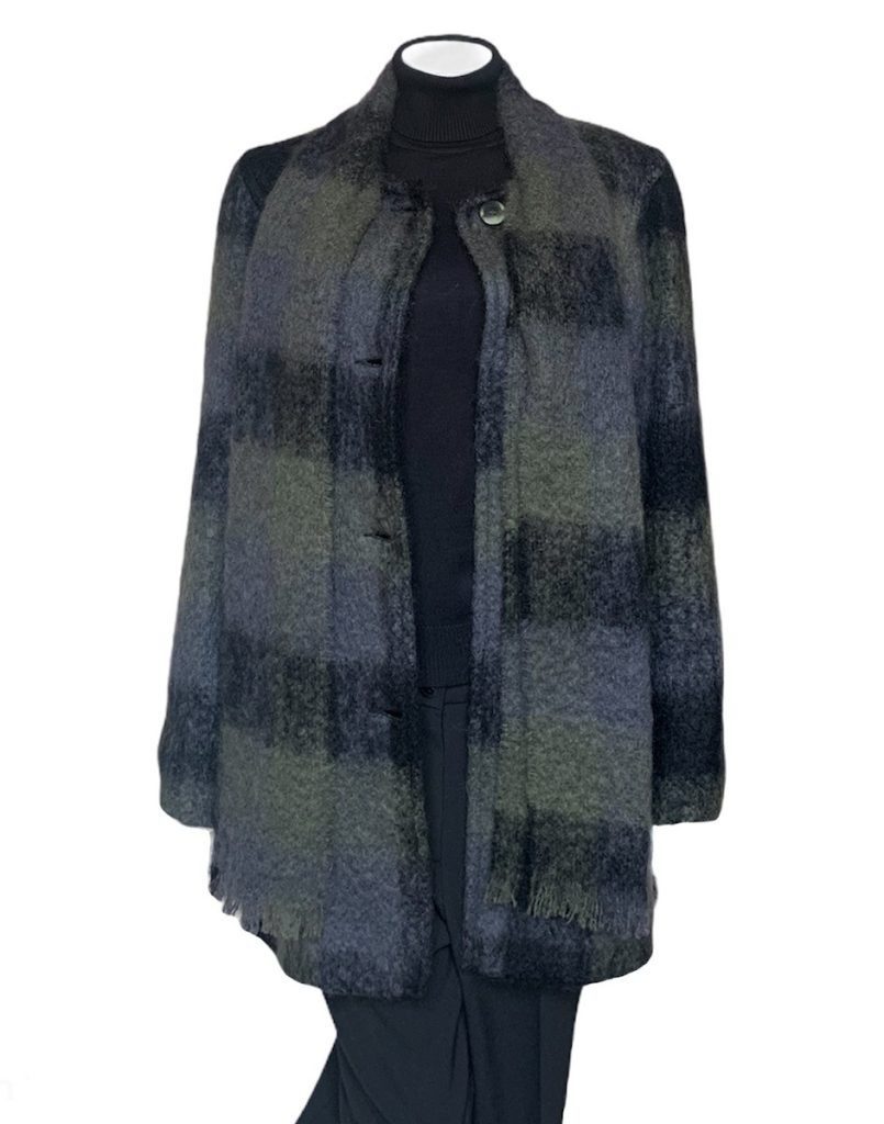 Donegal Design Mohair Green Coat With Scarf|Mohair Coats|Irish Handcrafts 1