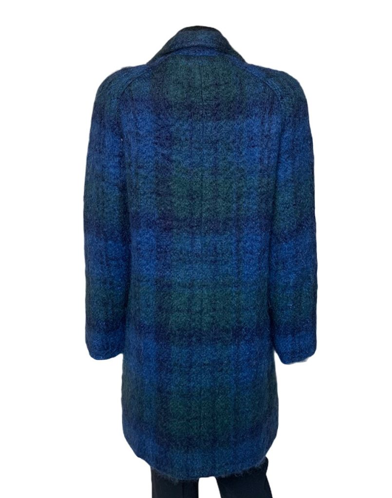 Donegal Design Blue Mohair Coat With Scarf|Mohair Coats|Irish Handcrafts 3