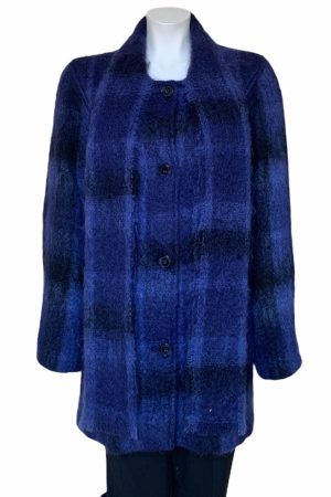 Donegal Design Mohair Midnight Blue Coat With Scarf |Mohair Coats|Irish Handcrafts 1