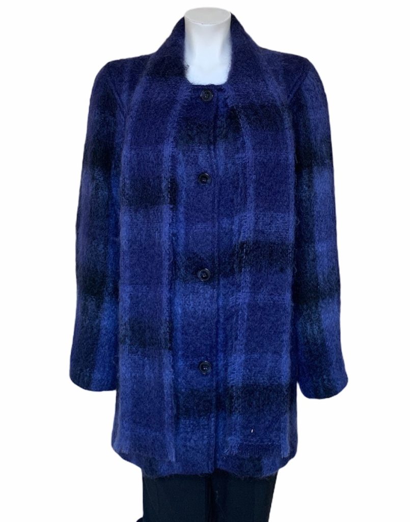 Donegal Design Mohair Midnight Blue Coat With Scarf |Mohair Coats|Irish Handcrafts 1