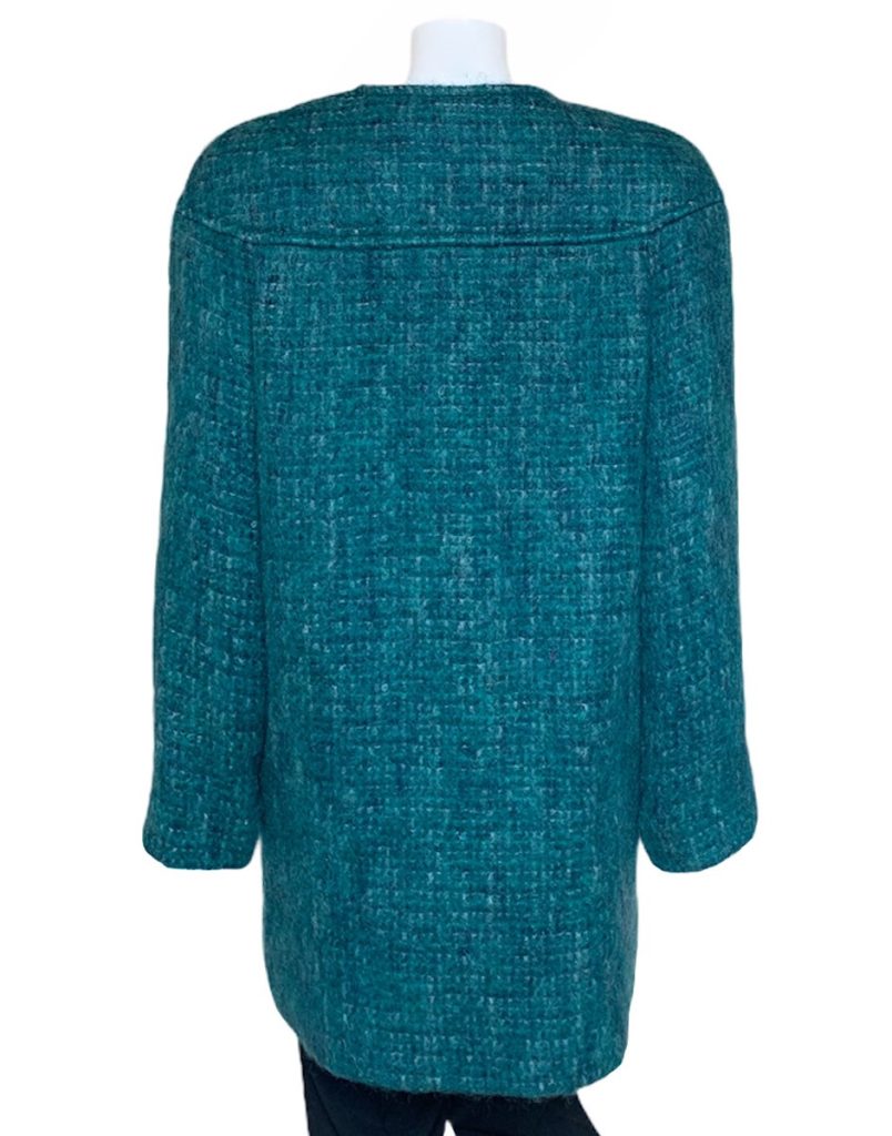 Donegal Design Turquoise Mohair Coat|Mohair Coats|Irish Handcrafts 2