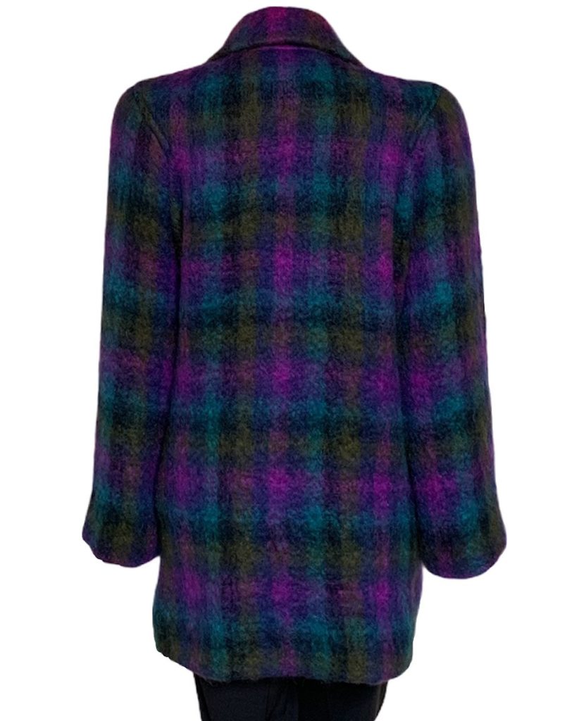 Donegal Design Mohair Purple Coat With Scarf|Irish Handcrafts 2