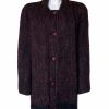 Donegal Design Aubergine Mohair Coat with scarf |Irish Handcrafts1