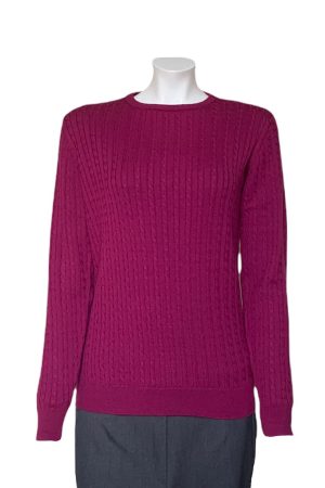 Castle Knitwear Cranberry Baby Cable Round Neck|Castle Knitwear|Irish Handcrafts 1