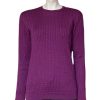 Castle Knitwear Magenta Baby Cable Crew Neck|Castle Knitwear|Irish Handcrafts 1